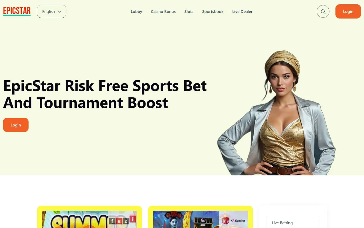 Startseite des Casinos &mdash; erster Eindruck.