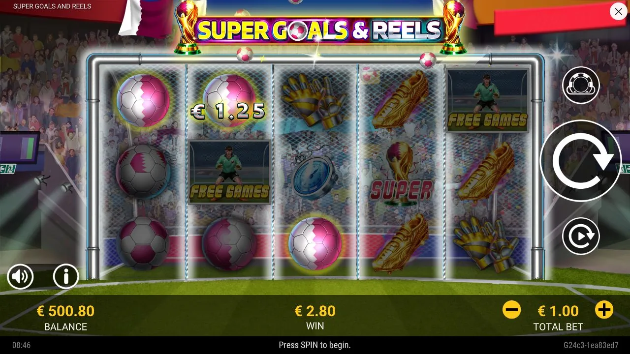Screenshot aus der Demosession von Super Goals and Reels