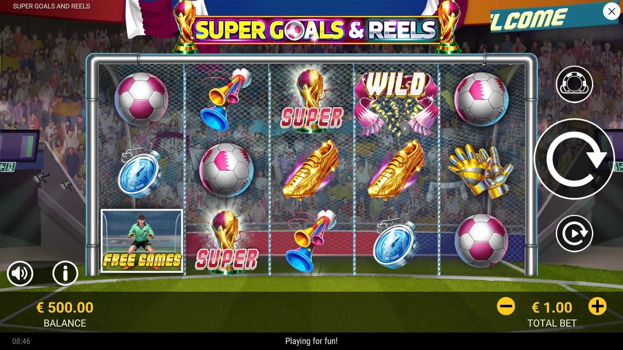 Screenshot aus der Demosession von Super Goals and Reels