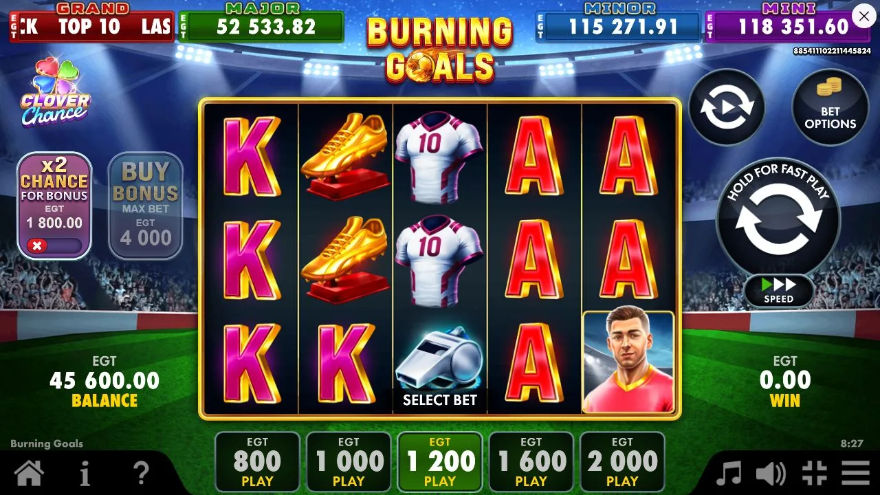 Screenshot aus der Demosession von Burning Goals