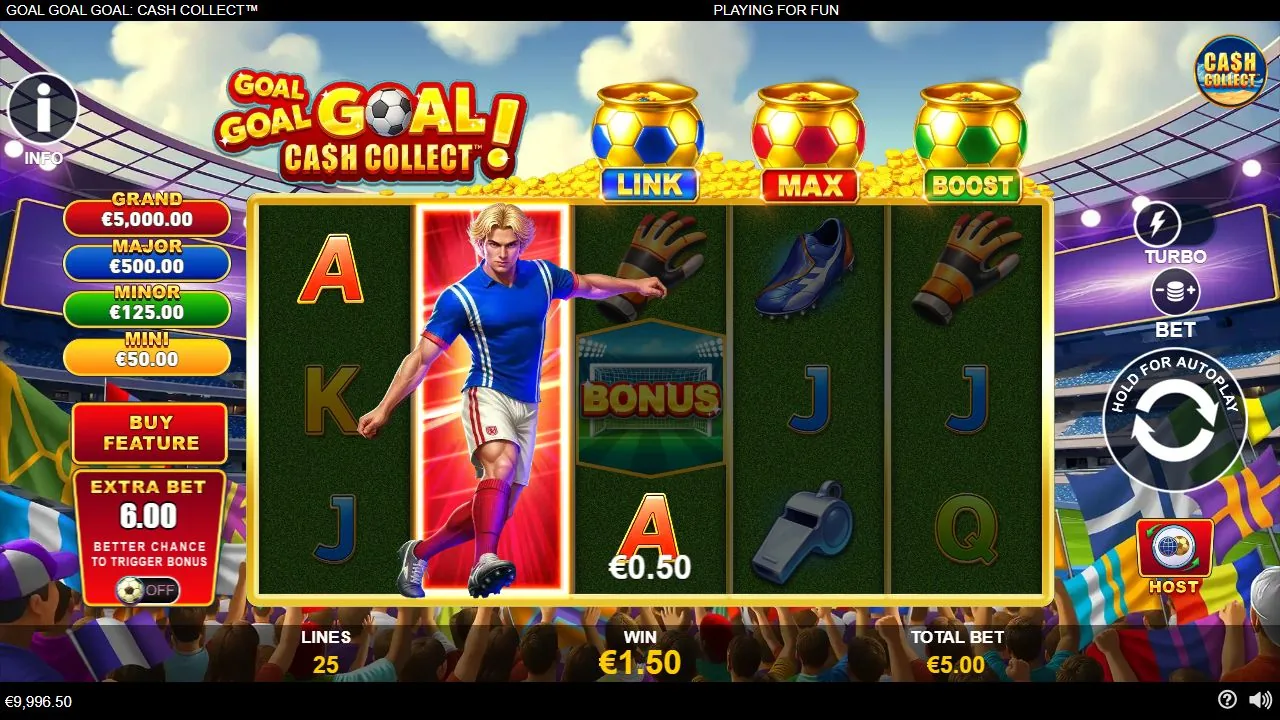 Screenshot aus der Demosession von Goal Goal Goal: Cash Collect