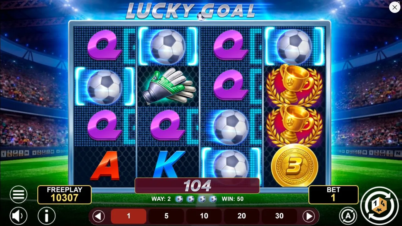 Screenshot aus der Demosession von Lucky Goal
