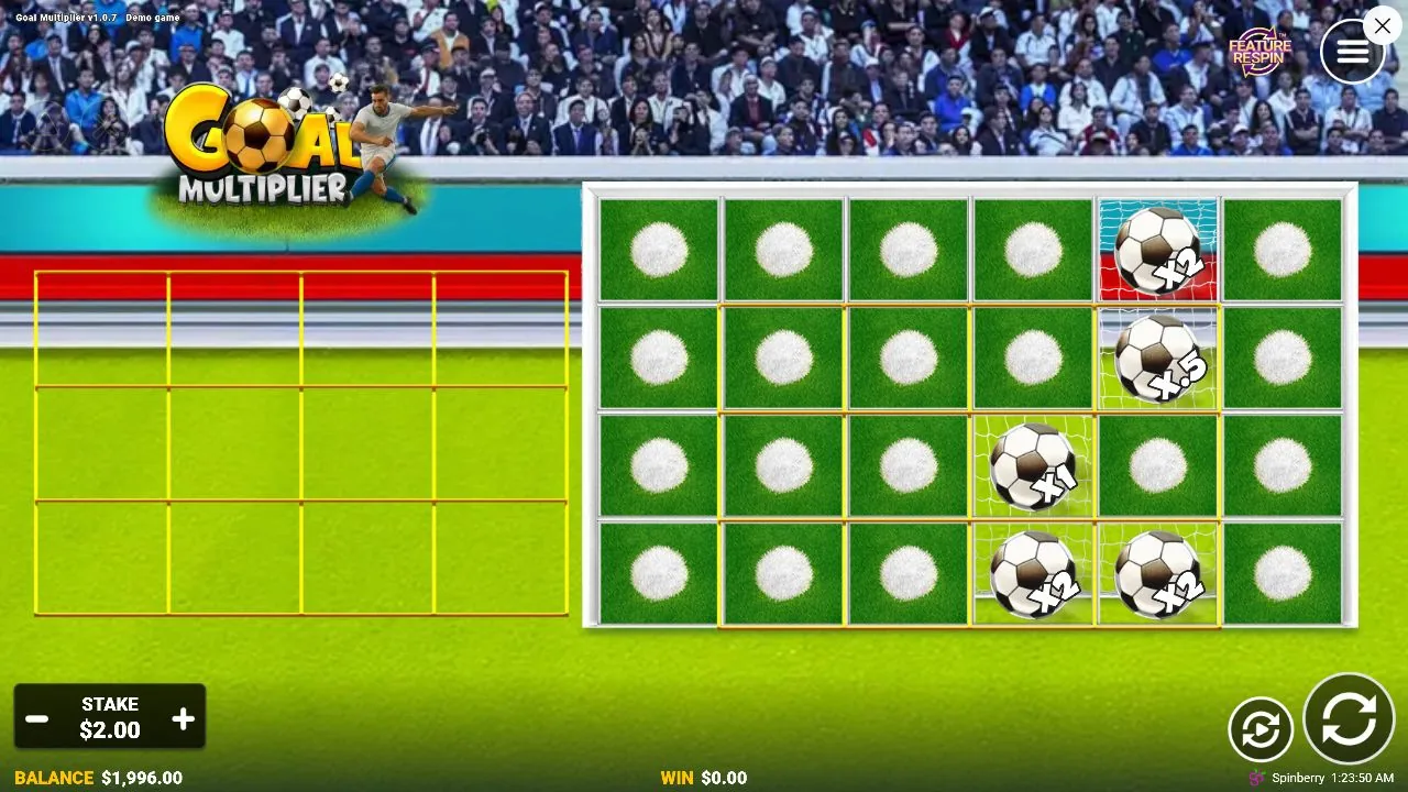 Screenshot aus der Demosession von Goal Multiplier