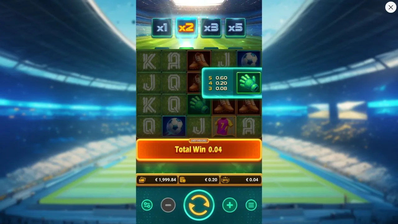 Screenshot aus der Demosession von Goal Go Win
