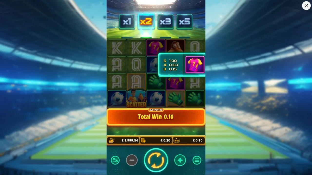 Screenshot aus der Demosession von Goal Go Win