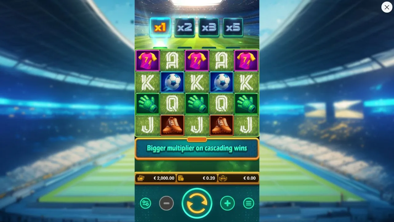 Screenshot aus der Demosession von Goal Go Win